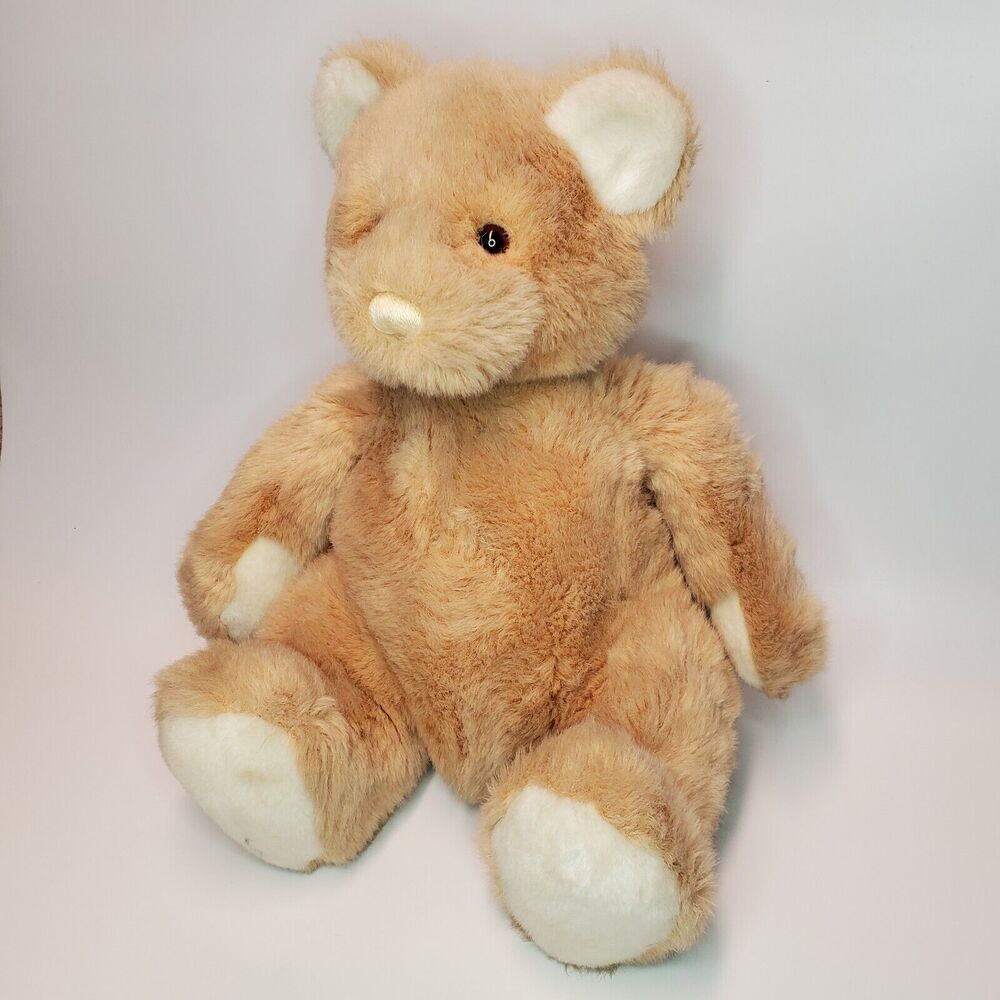 Vintage 1990 KinderGund Keepsake Teddy Bear Plush Honey Brown 14‎ Inch